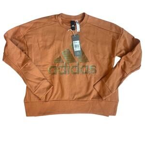 Adidas Orange Rust, Gold Logo, Crewneck Sweatshirt NWT- XS